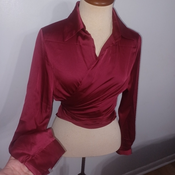 SHEIN Tops - Beautiful Long Sleeve Wrap Shirt- W Sz Small